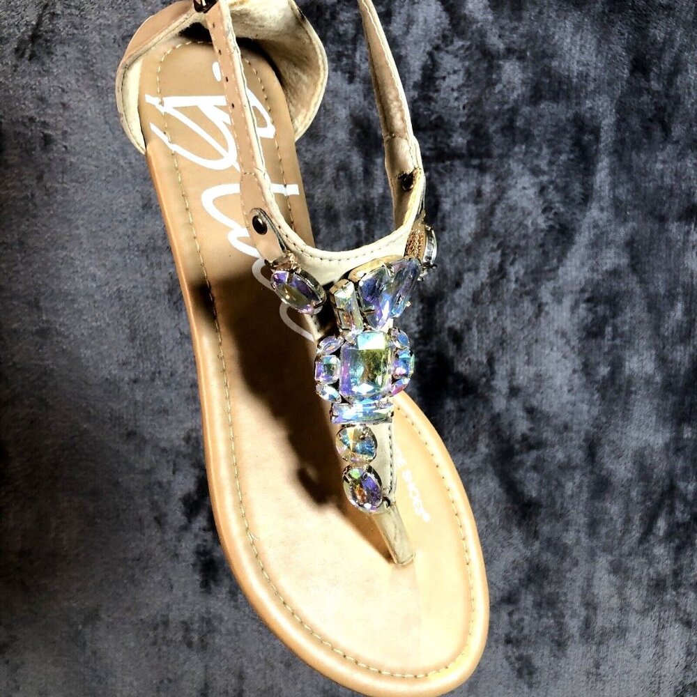 Sandals Woman's Krystal Blue Suede Shoes Women’s  Size 9 - Picture 4 of 4